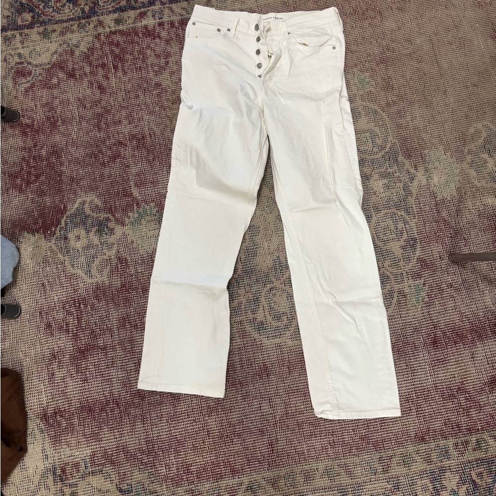 Denim Forum Cream High-Rise Pants